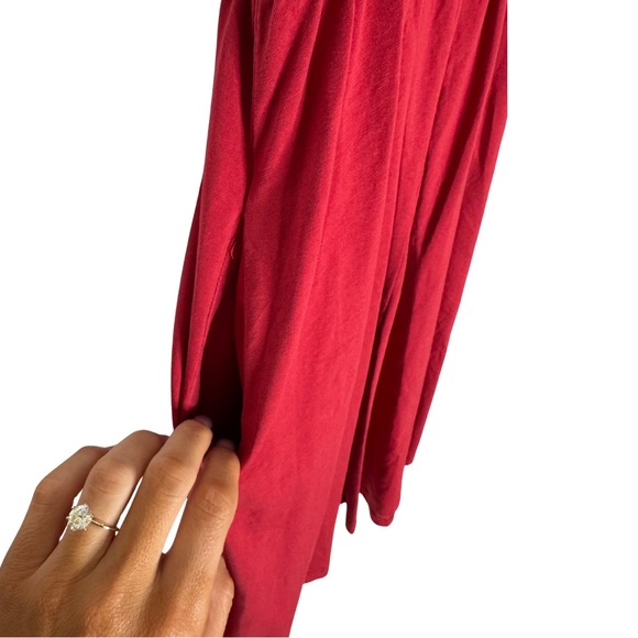 Red V-Neck Fit and Flare Mini Dress | M | Styleword Summer Dress - Picture 5 of 8